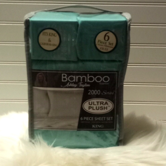 Bamboo Essence King Size Apple Green- 6 Piece Sheet Set - Picture 2 of 10